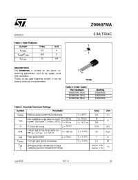 Datasheet Z00607MA5BL2 manufacturer STMicroelectronics